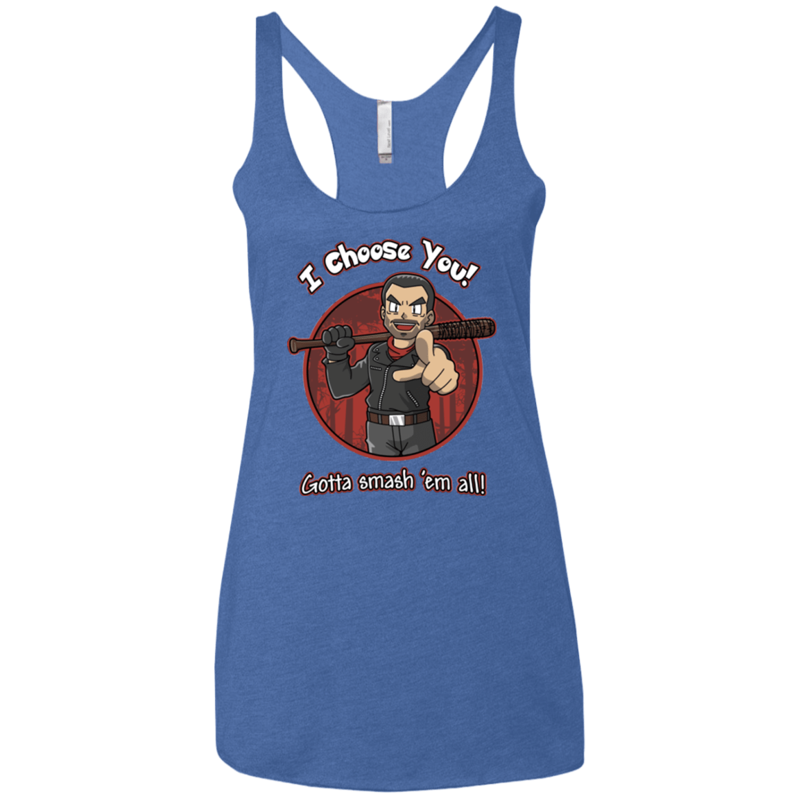 T-Shirts Vintage Royal / X-Small Negan Chooses You Women's Triblend Racerback Tank