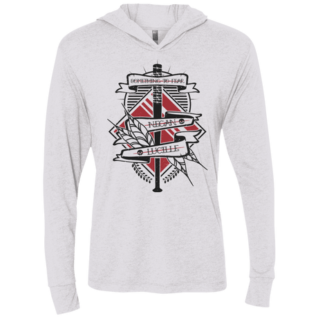 T-Shirts Heather White / X-Small Negan & Lucille Triblend Long Sleeve Hoodie Tee