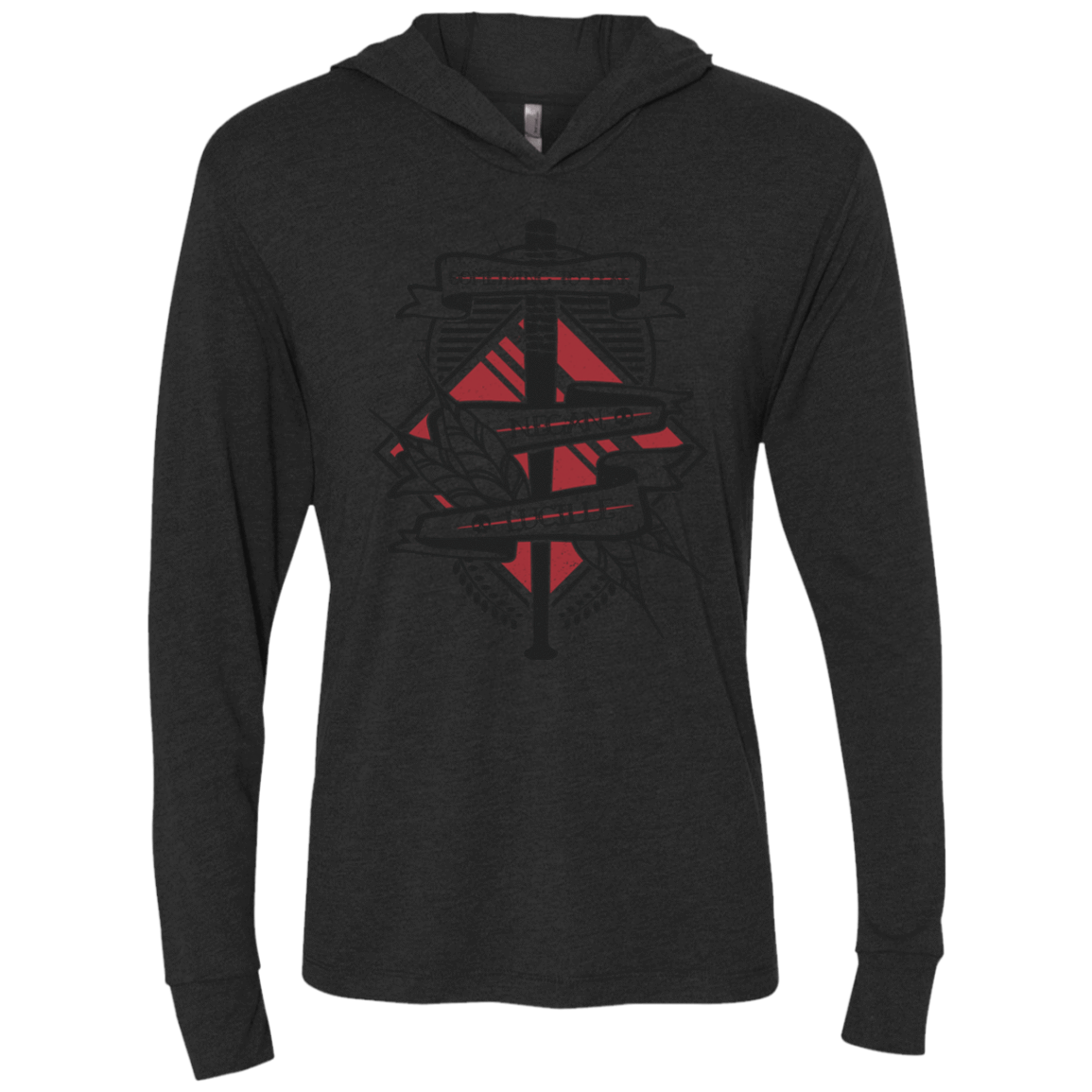 T-Shirts Vintage Black / X-Small Negan & Lucille Triblend Long Sleeve Hoodie Tee