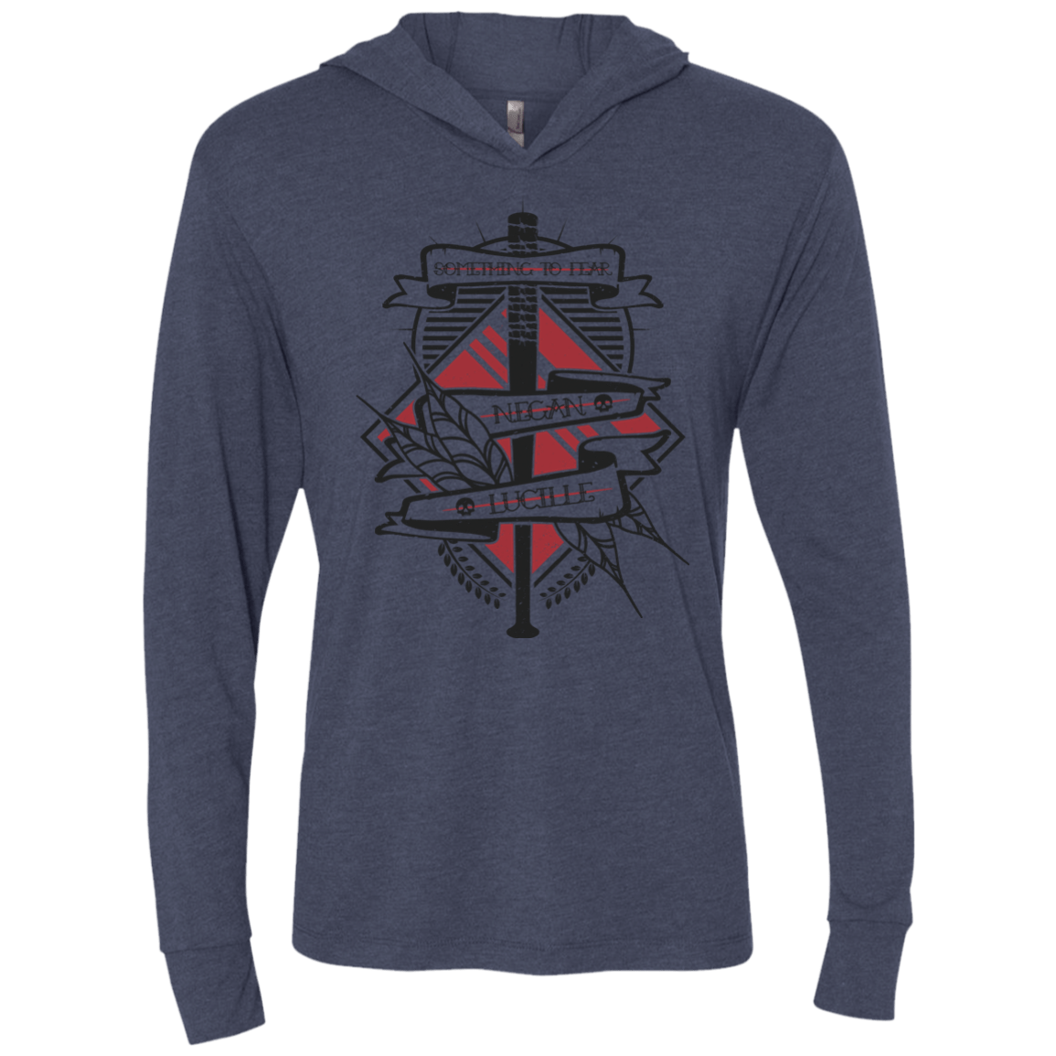 T-Shirts Vintage Navy / X-Small Negan & Lucille Triblend Long Sleeve Hoodie Tee