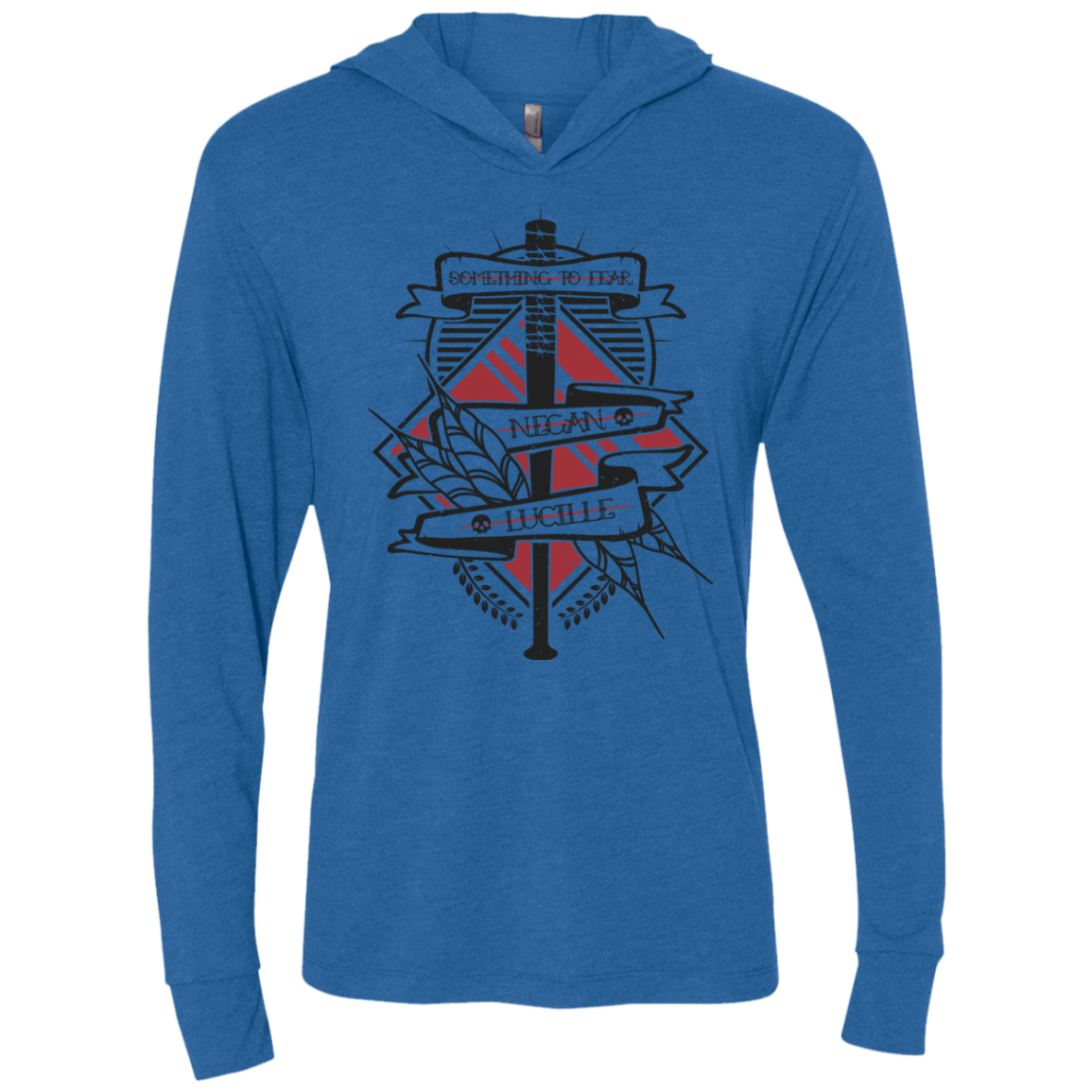 T-Shirts Vintage Royal / X-Small Negan & Lucille Triblend Long Sleeve Hoodie Tee