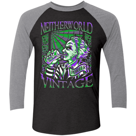 T-Shirts Vintage Black/Premium Heather / X-Small Neitherworld Vintage Men's Triblend 3/4 Sleeve