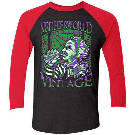 T-Shirts Vintage Black/Vintage Red / X-Small Neitherworld Vintage Men's Triblend 3/4 Sleeve