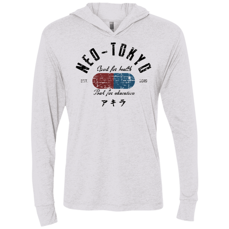 T-Shirts Heather White / X-Small Neo Tokyo Triblend Long Sleeve Hoodie Tee
