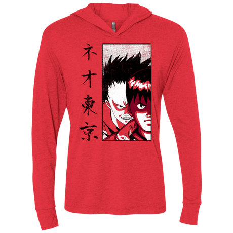 T-Shirts Vintage Red / X-Small Neo Tokyo Triblend Long Sleeve Hoodie Tee