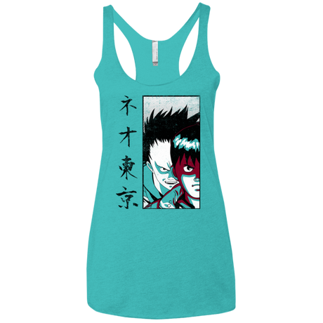 T-Shirts Tahiti Blue / X-Small Neo Tokyo Women's Triblend Racerback Tank