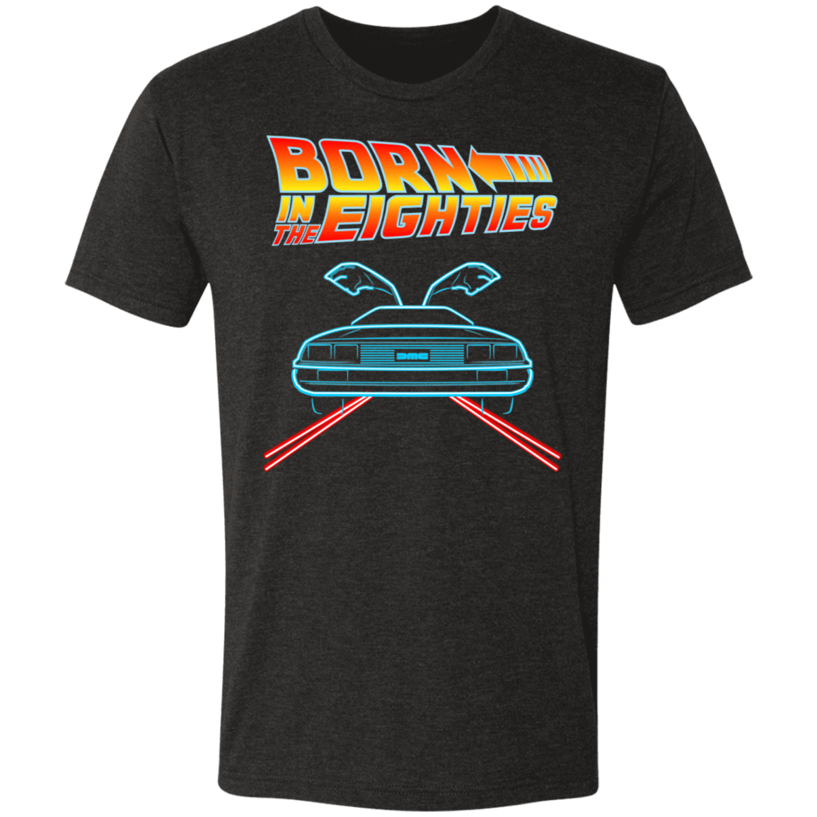 T-Shirts Vintage Black / S Neon Delorean Men's Triblend T-Shirt