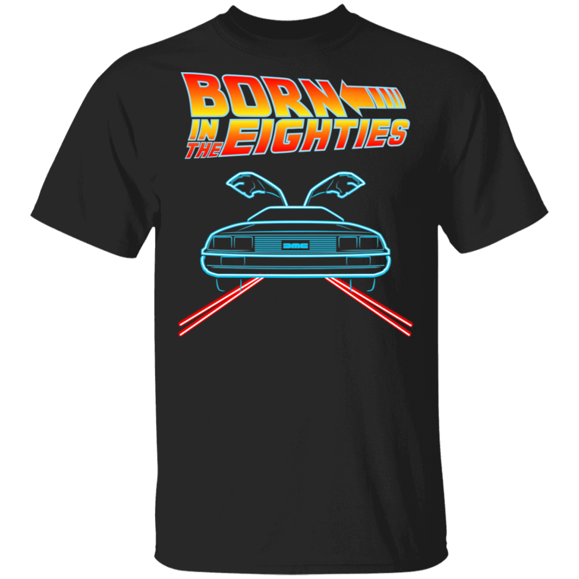 T-Shirts Black / S Neon Delorean T-Shirt