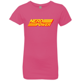 T-Shirts Hot Pink / YXS Nerd Power Girls Premium T-Shirt