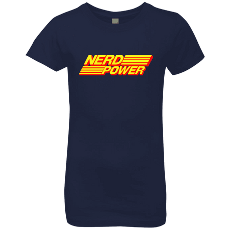 T-Shirts Midnight Navy / YXS Nerd Power Girls Premium T-Shirt