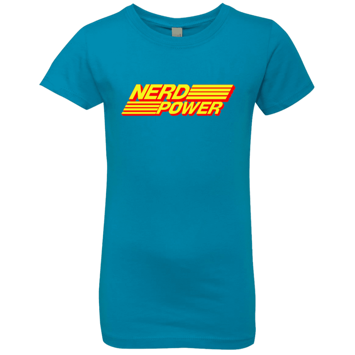 T-Shirts Turquoise / YXS Nerd Power Girls Premium T-Shirt