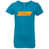 T-Shirts Turquoise / YXS Nerd Power Girls Premium T-Shirt