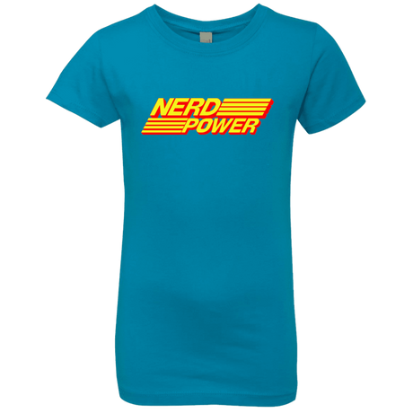 T-Shirts Turquoise / YXS Nerd Power Girls Premium T-Shirt