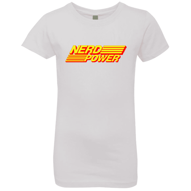 T-Shirts White / YXS Nerd Power Girls Premium T-Shirt