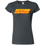 T-Shirts Charcoal / S Nerd Power Junior Slimmer-Fit T-Shirt