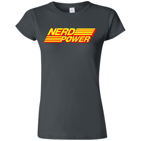 T-Shirts Charcoal / S Nerd Power Junior Slimmer-Fit T-Shirt