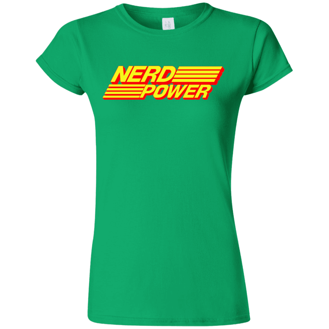 T-Shirts Irish Green / S Nerd Power Junior Slimmer-Fit T-Shirt