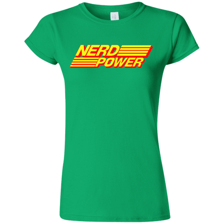 T-Shirts Irish Green / S Nerd Power Junior Slimmer-Fit T-Shirt