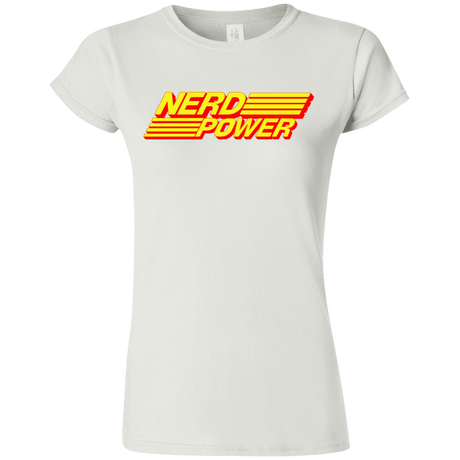 T-Shirts White / S Nerd Power Junior Slimmer-Fit T-Shirt