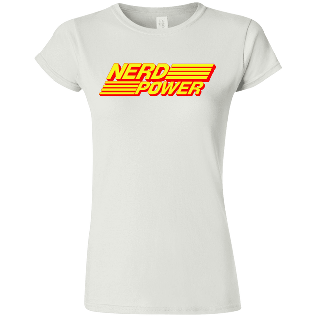 T-Shirts White / S Nerd Power Junior Slimmer-Fit T-Shirt