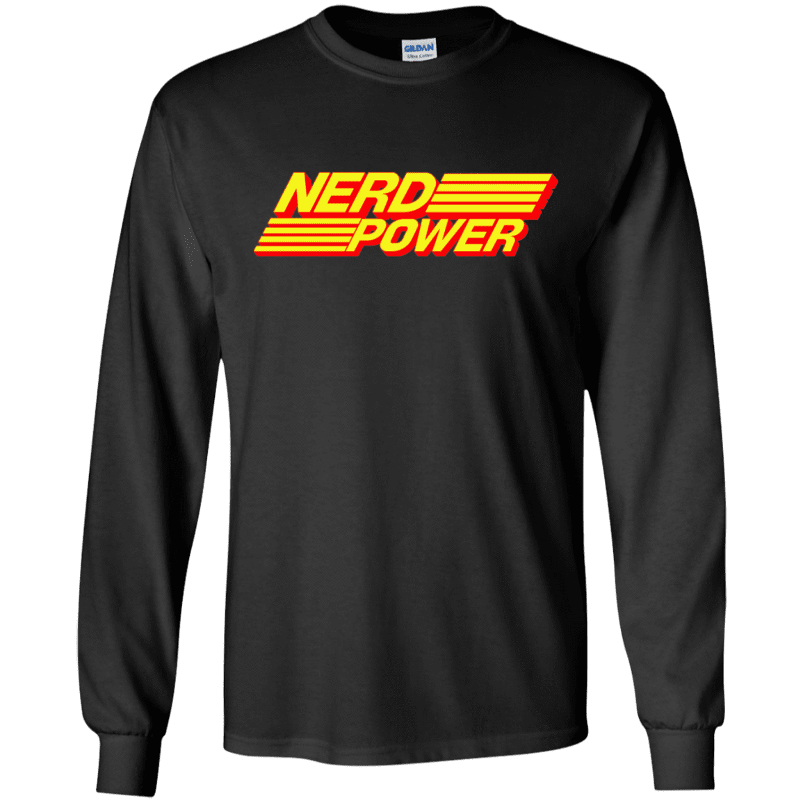 T-Shirts Black / S Nerd Power Men's Long Sleeve T-Shirt