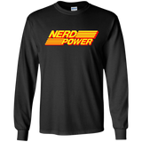 T-Shirts Black / S Nerd Power Men's Long Sleeve T-Shirt