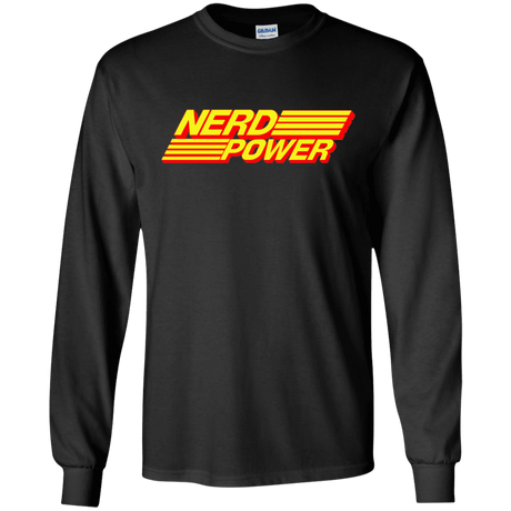 T-Shirts Black / S Nerd Power Men's Long Sleeve T-Shirt