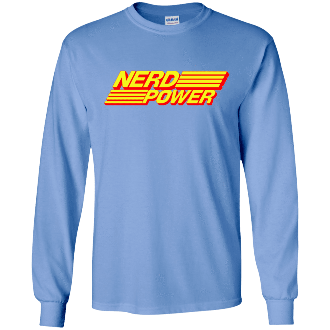 T-Shirts Carolina Blue / S Nerd Power Men's Long Sleeve T-Shirt