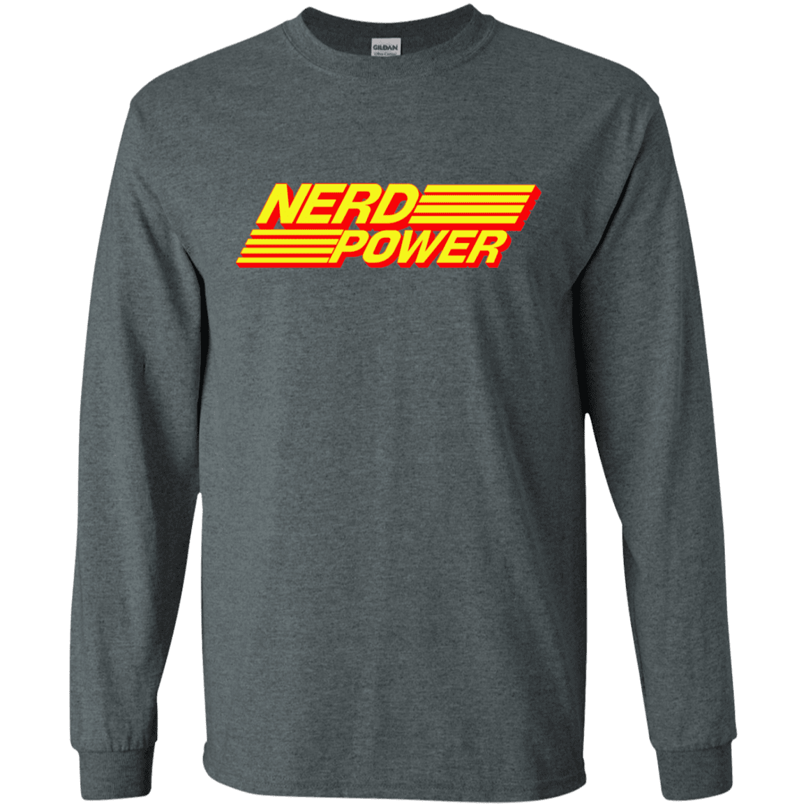 T-Shirts Dark Heather / S Nerd Power Men's Long Sleeve T-Shirt