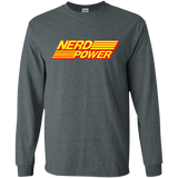 T-Shirts Dark Heather / S Nerd Power Men's Long Sleeve T-Shirt