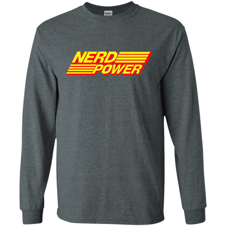 T-Shirts Dark Heather / S Nerd Power Men's Long Sleeve T-Shirt