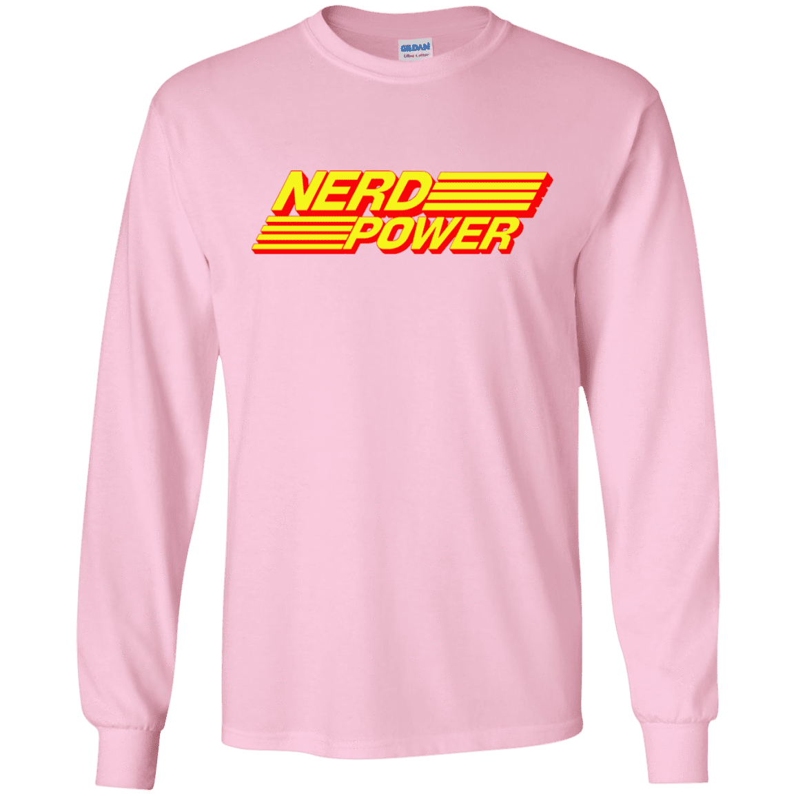 T-Shirts Light Pink / S Nerd Power Men's Long Sleeve T-Shirt