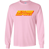 T-Shirts Light Pink / S Nerd Power Men's Long Sleeve T-Shirt