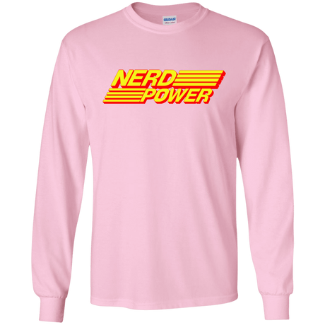 T-Shirts Light Pink / S Nerd Power Men's Long Sleeve T-Shirt