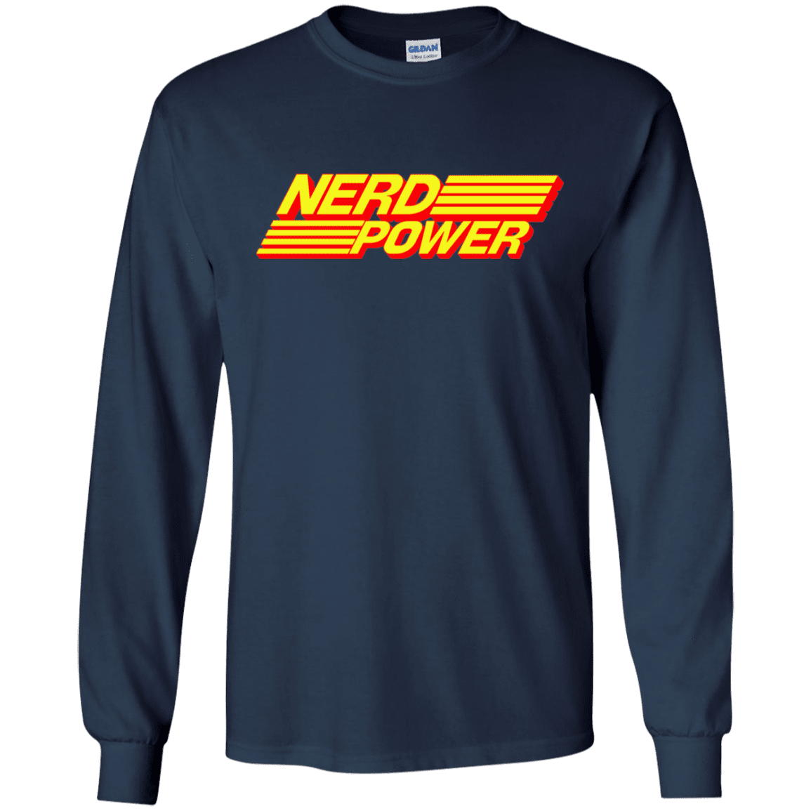 T-Shirts Navy / S Nerd Power Men's Long Sleeve T-Shirt