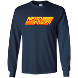 T-Shirts Navy / S Nerd Power Men's Long Sleeve T-Shirt