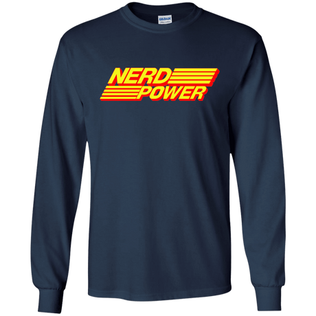 T-Shirts Navy / S Nerd Power Men's Long Sleeve T-Shirt