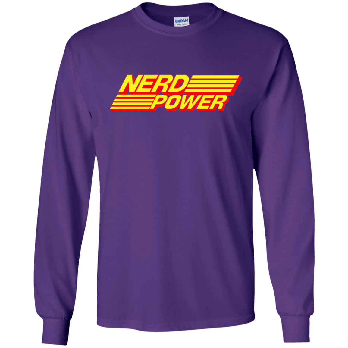 T-Shirts Purple / S Nerd Power Men's Long Sleeve T-Shirt