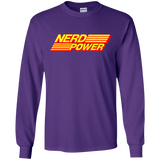 T-Shirts Purple / S Nerd Power Men's Long Sleeve T-Shirt