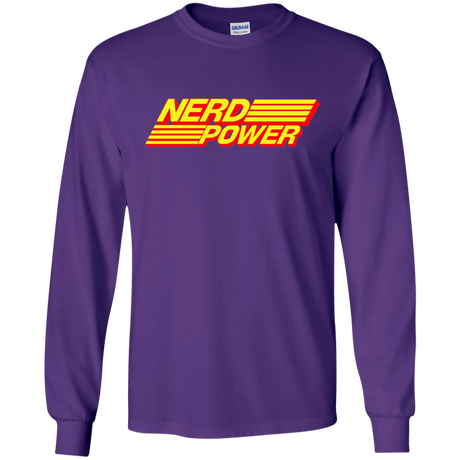 T-Shirts Purple / S Nerd Power Men's Long Sleeve T-Shirt