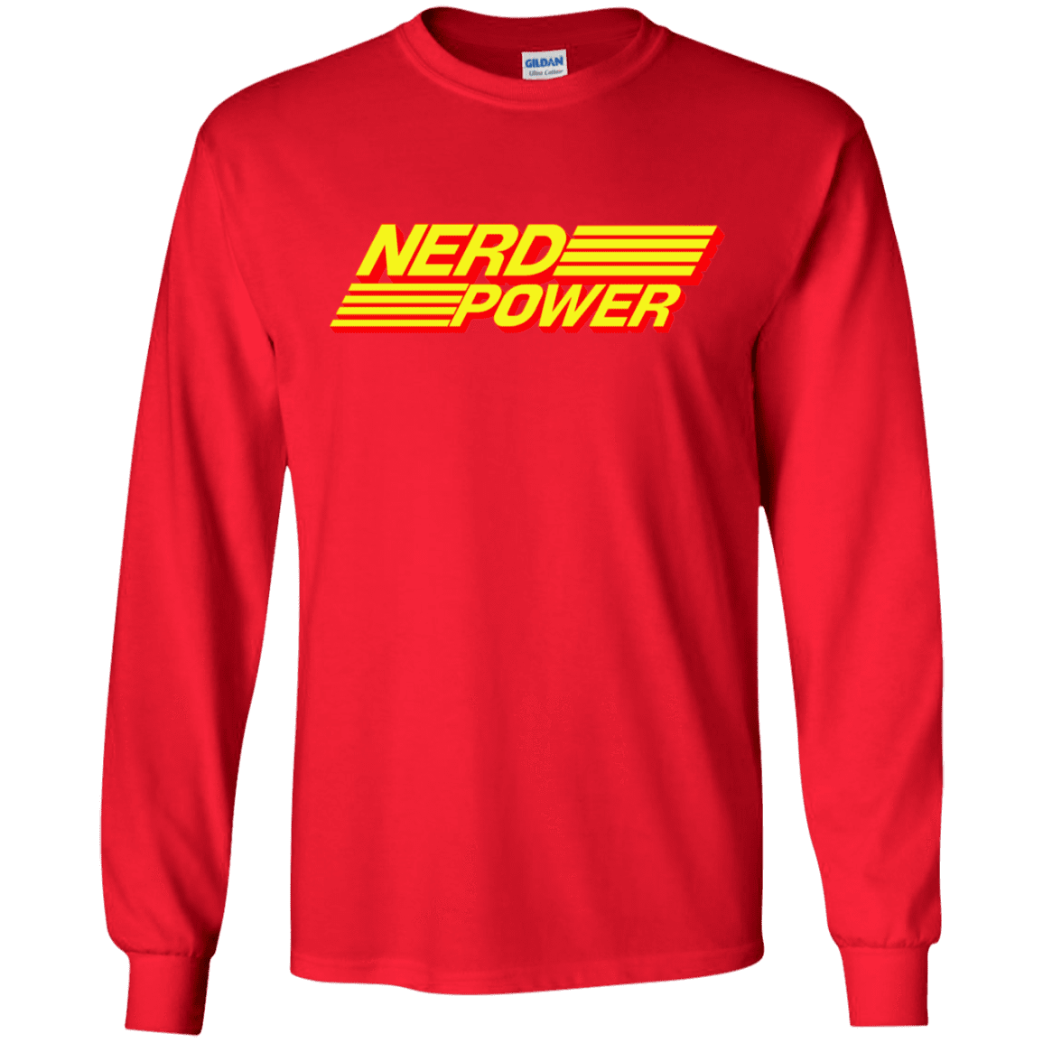 T-Shirts Red / S Nerd Power Men's Long Sleeve T-Shirt