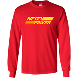 T-Shirts Red / S Nerd Power Men's Long Sleeve T-Shirt