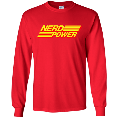 T-Shirts Red / S Nerd Power Men's Long Sleeve T-Shirt