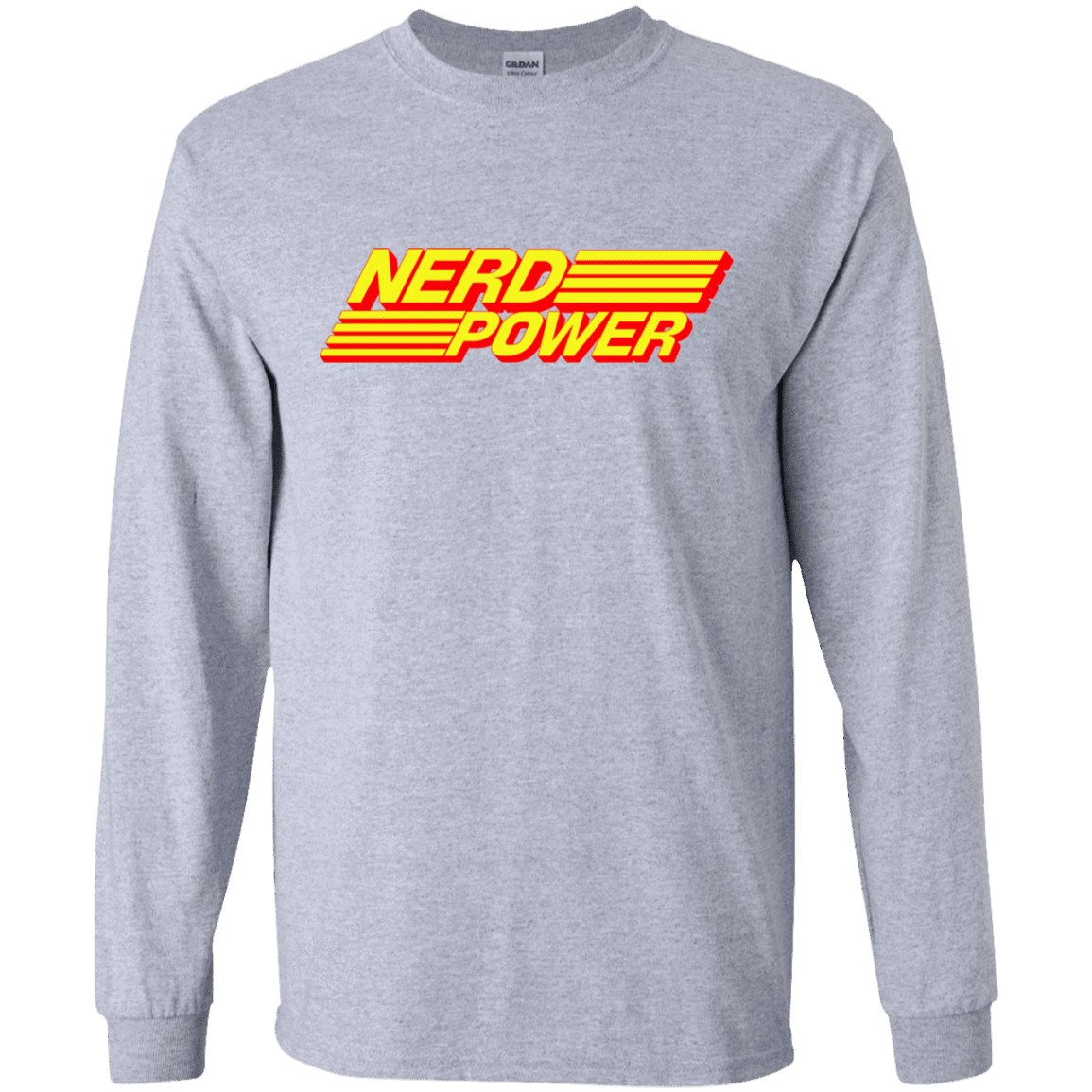 T-Shirts Sport Grey / S Nerd Power Men's Long Sleeve T-Shirt