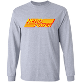 T-Shirts Sport Grey / S Nerd Power Men's Long Sleeve T-Shirt