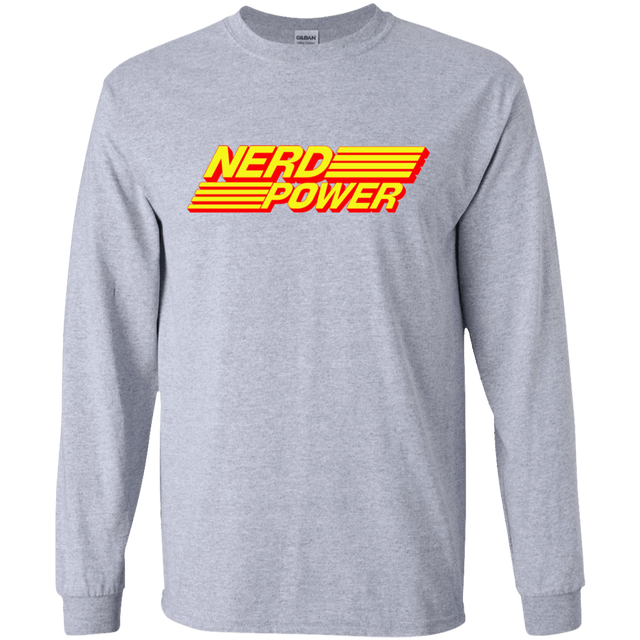 T-Shirts Sport Grey / S Nerd Power Men's Long Sleeve T-Shirt