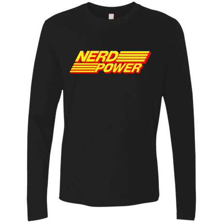T-Shirts Black / S Nerd Power Men's Premium Long Sleeve