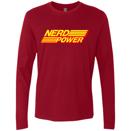 T-Shirts Cardinal / S Nerd Power Men's Premium Long Sleeve