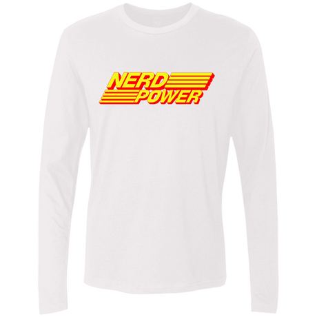 T-Shirts White / S Nerd Power Men's Premium Long Sleeve