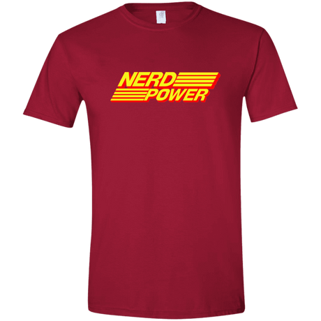 T-Shirts Cardinal Red / S Nerd Power Men's Semi-Fitted Softstyle